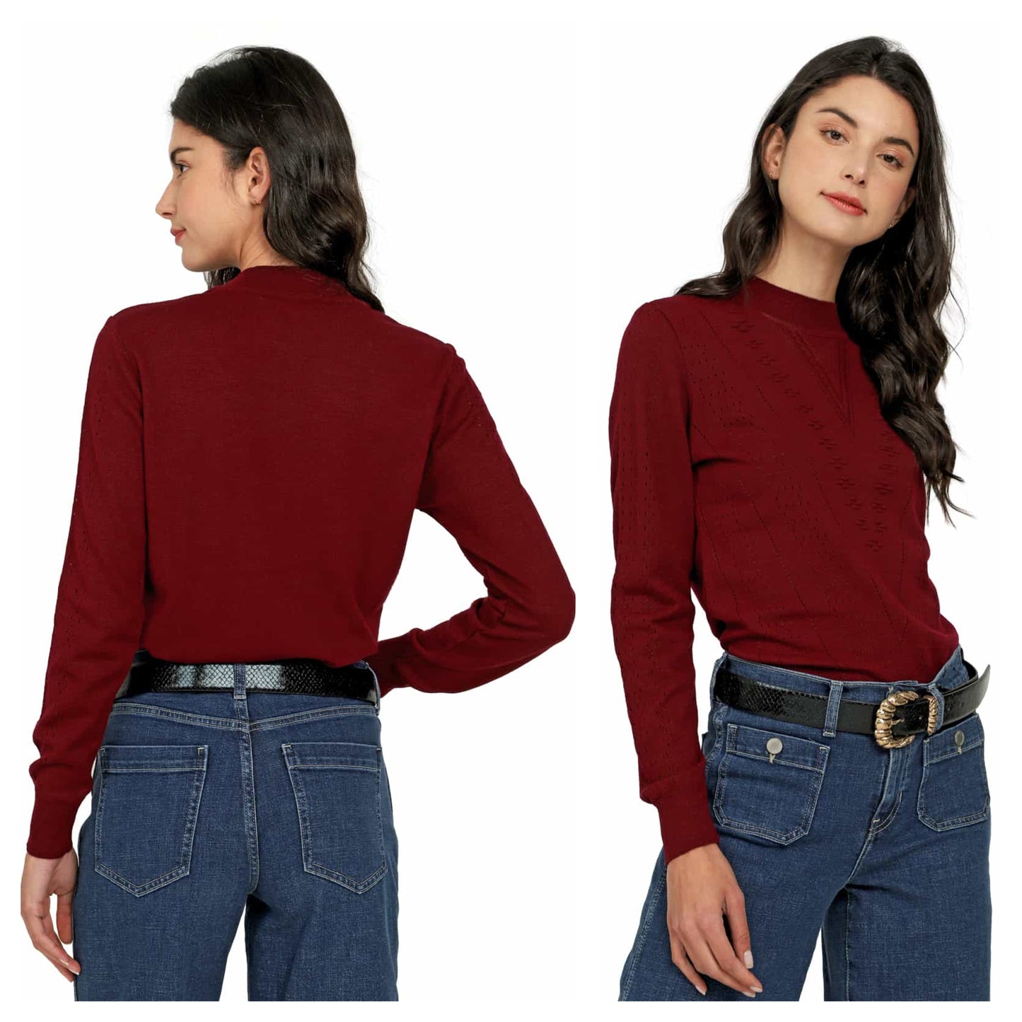 Blusa Huecos/Trenzas en Intarsia