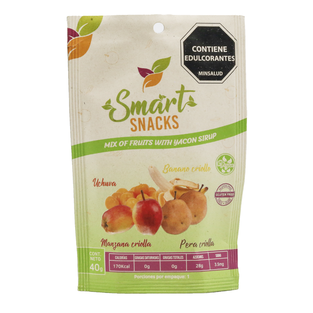 Mix de Frutas  con Sirope de Yacón  40g - Snacks Horneados Veganos y Sin Gluten