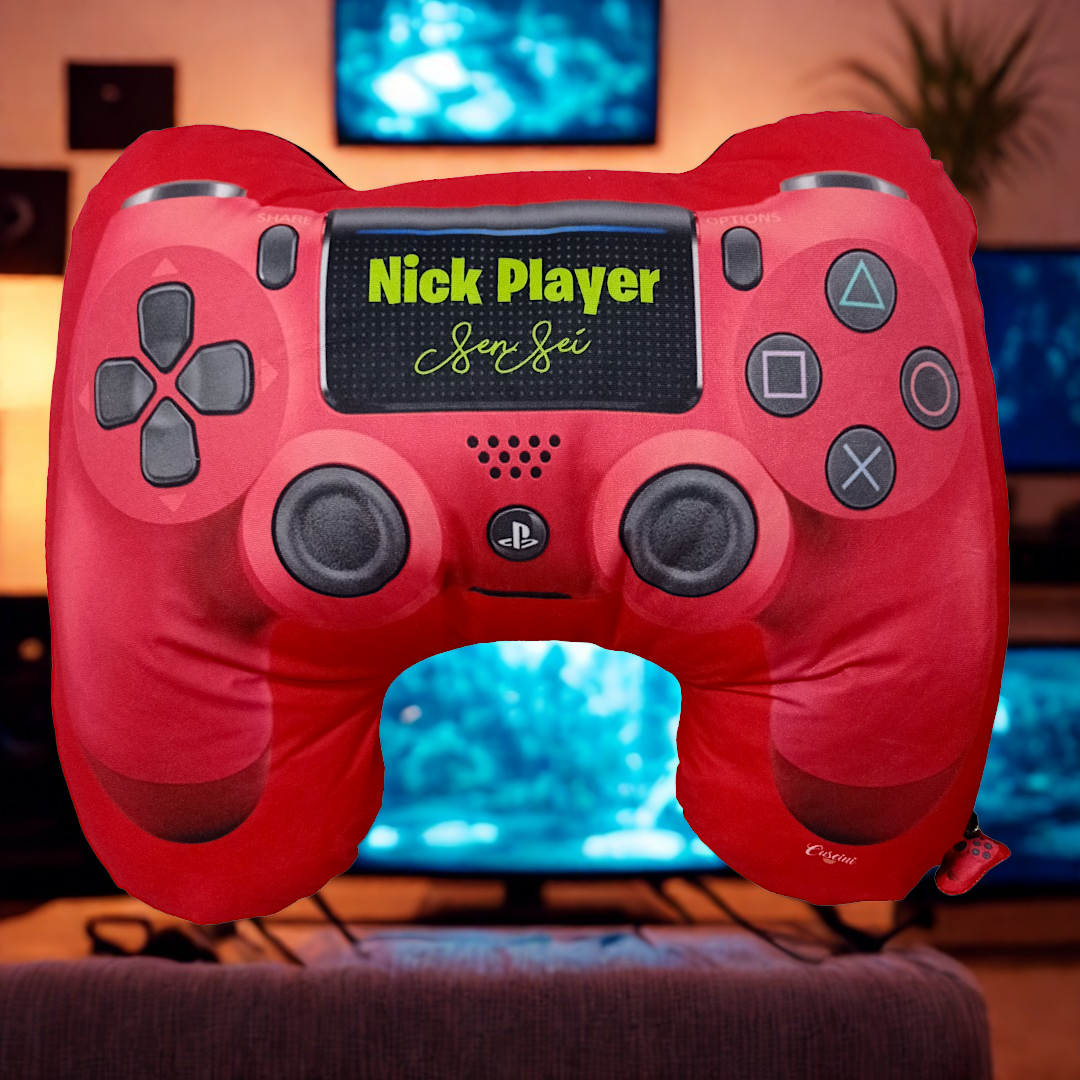COJIN FORMA CONTROL VIDEOJUEGOS MILITAR ROJO