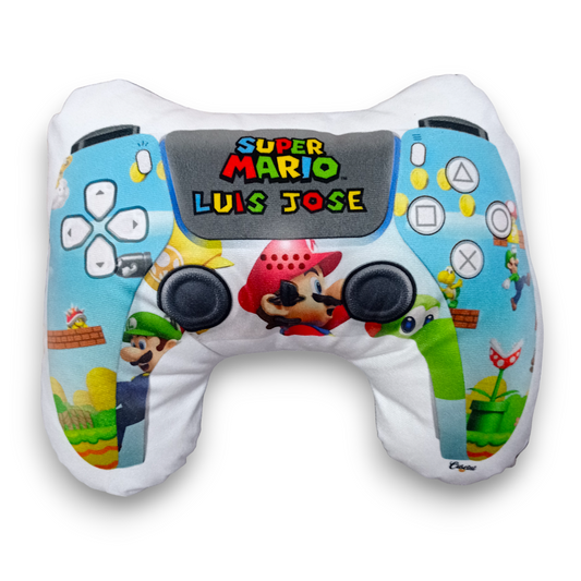 COJIN FORMA CONTROL VIDEOJUEGO SUPER MARIO BLANCO
