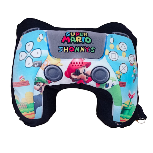 COJIN FORMA CONTROL VIDEOJUEGO PLAY 5 SUPER MARIO NEGRO