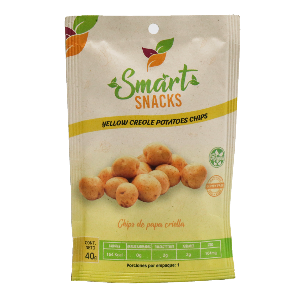 Chips de Papa Criolla 40g. - Snacks Horneados. Vegano y Sin Gluten