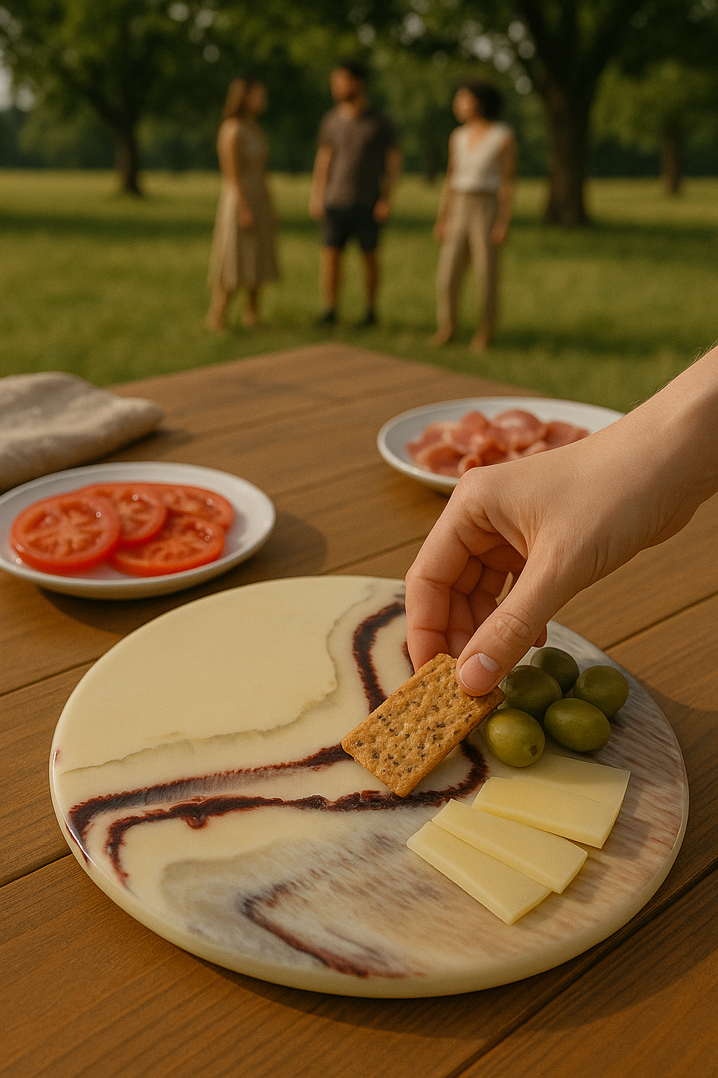 TABLA GIRATORIA ROLITY CREMA CON VINOTINTO