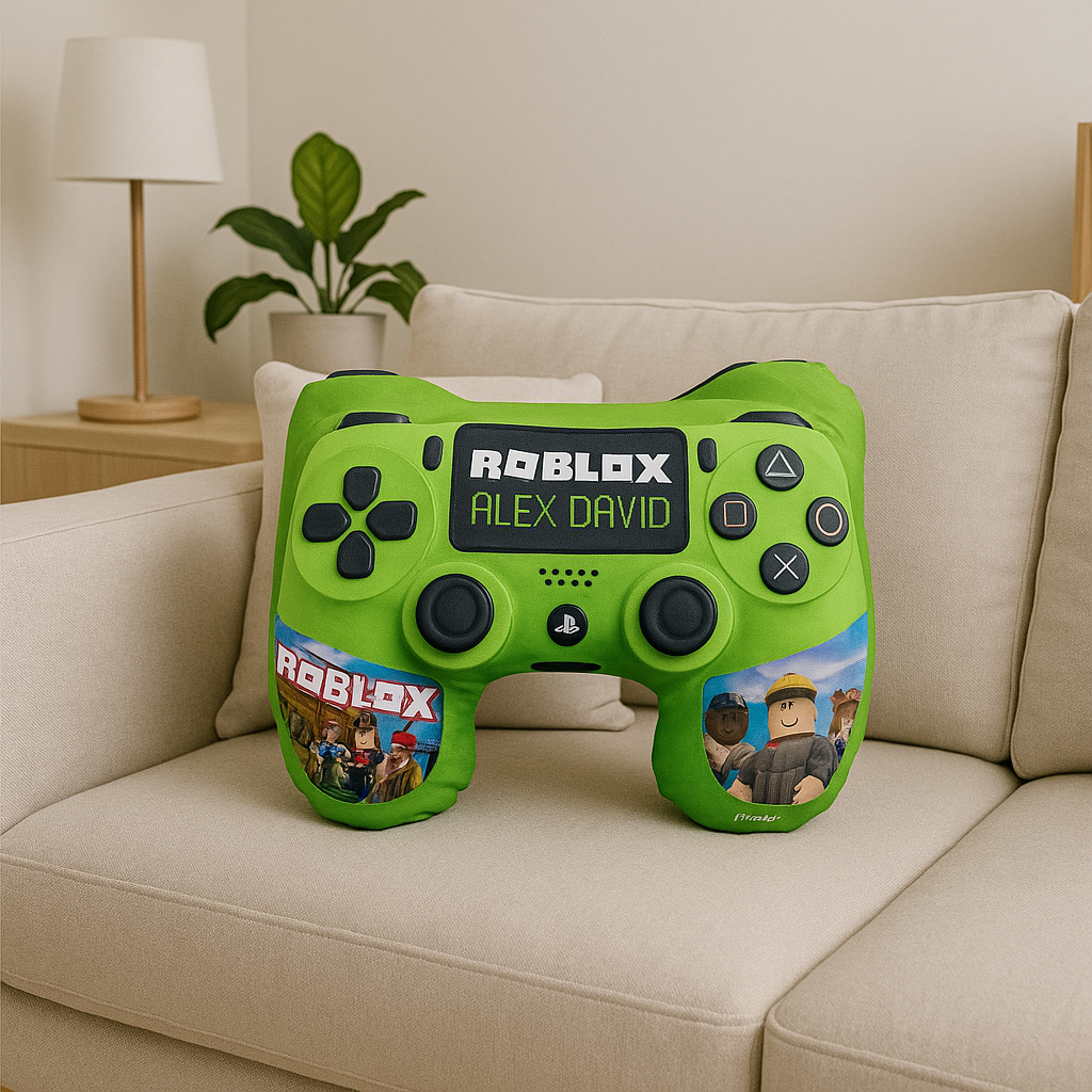 COJIN FORMA CONTROL VIDEOJUEGOS ROBLOX VERDE
