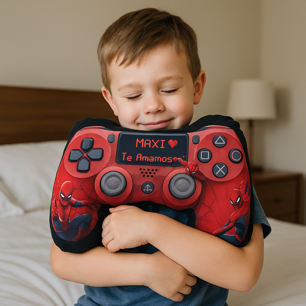 COJIN FORMA CONTROL VIDEOJUEGO PLAY 4 SPIDERMAN