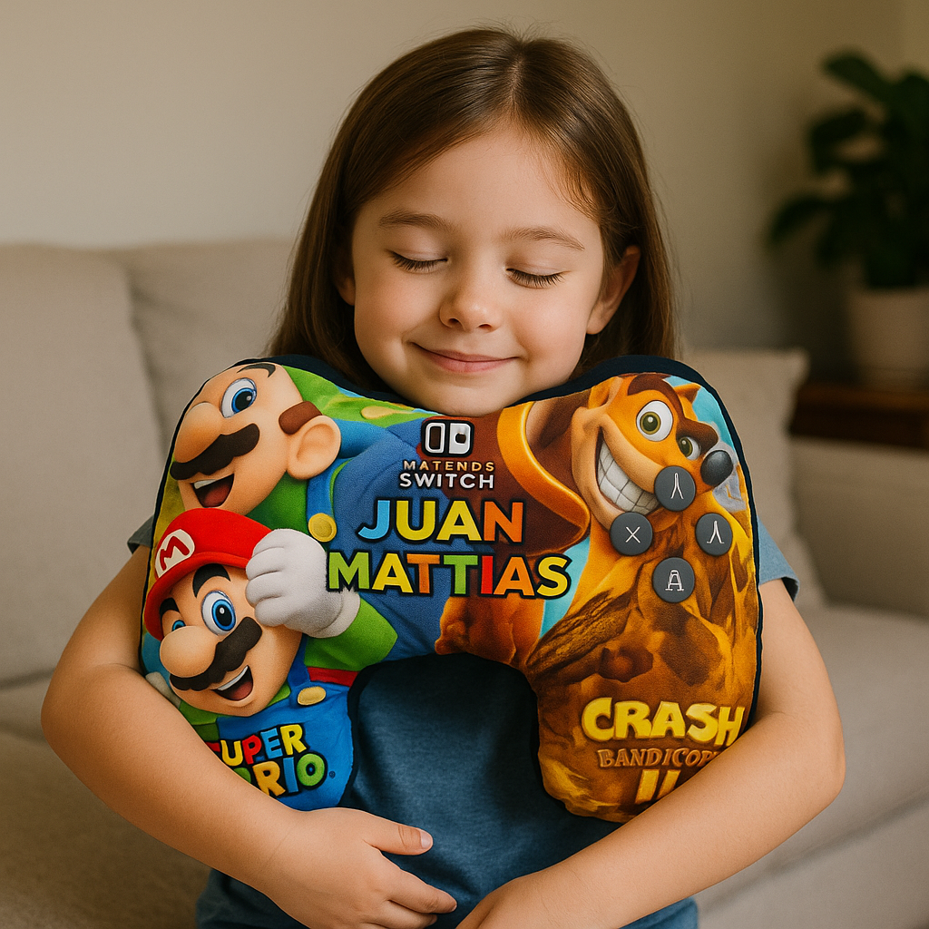 COJIN FORMA CONTROL VIDEOJUEGOS NINTENDO SWITCH MARIO Y CRASH