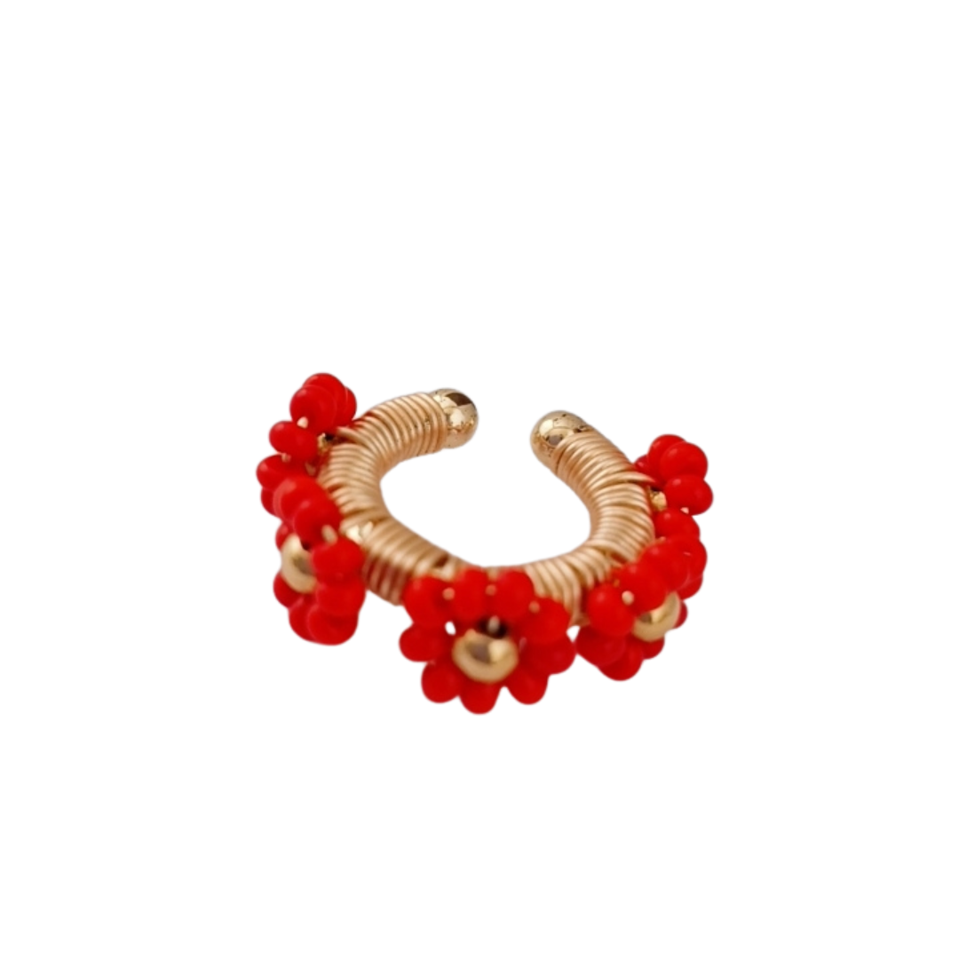 Ear cuff mostacilla rojo