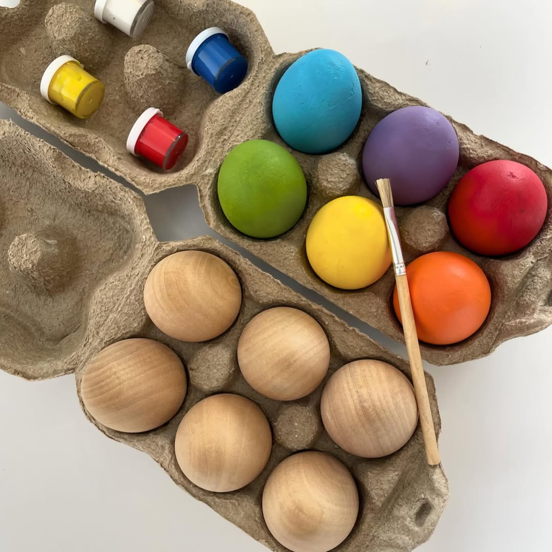 Huevos de madera para pintar