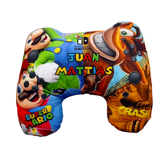 COJIN FORMA CONTROL VIDEOJUEGOS NINTENDO SWITCH MARIO Y CRASH