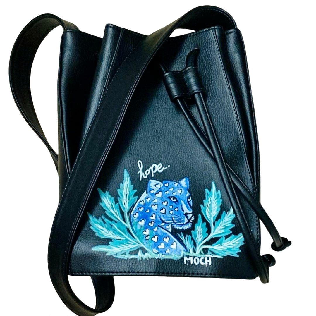 Bolso Negro jaguar azul