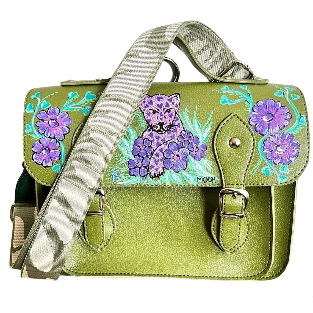 MOCHILA VERDE CON JAGUAR