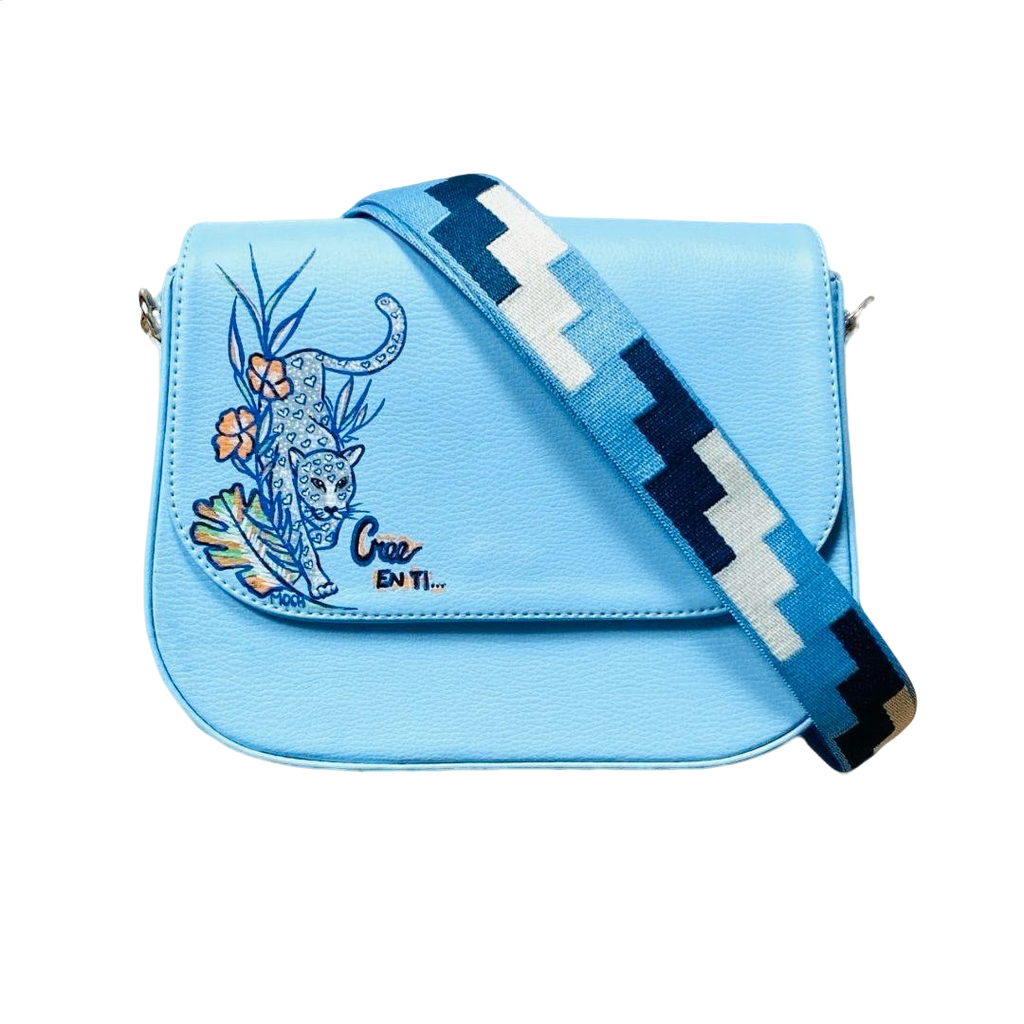 MOCHILA AZUL CON JAGUAR