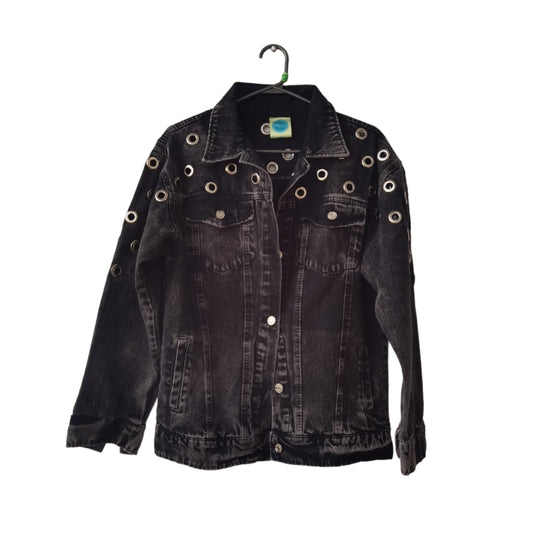 Chaqueta Negra Overzize Taches & Estrellas