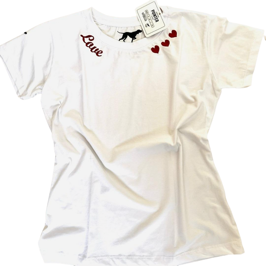 Camiseta blanca corazones