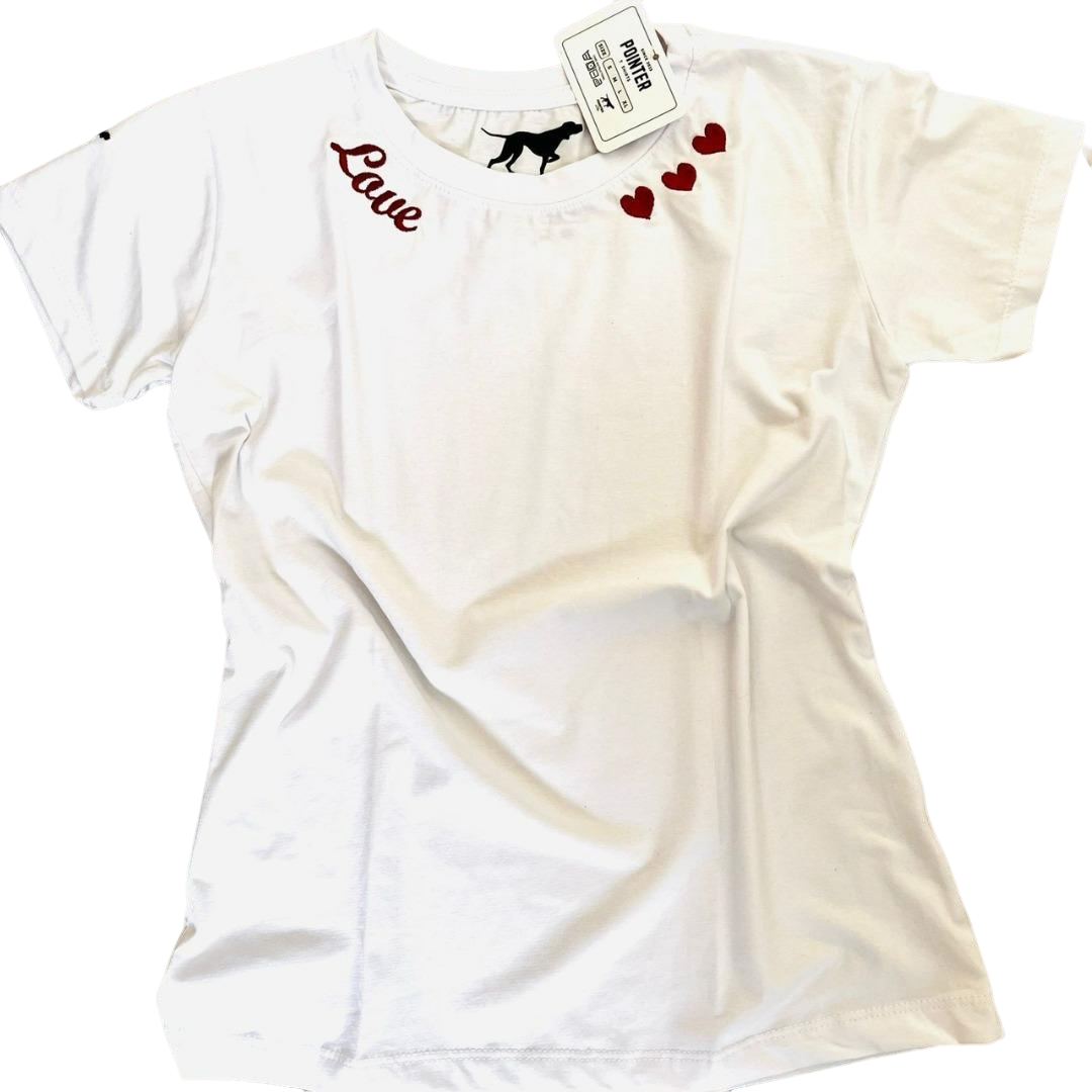 Camiseta blanca corazones