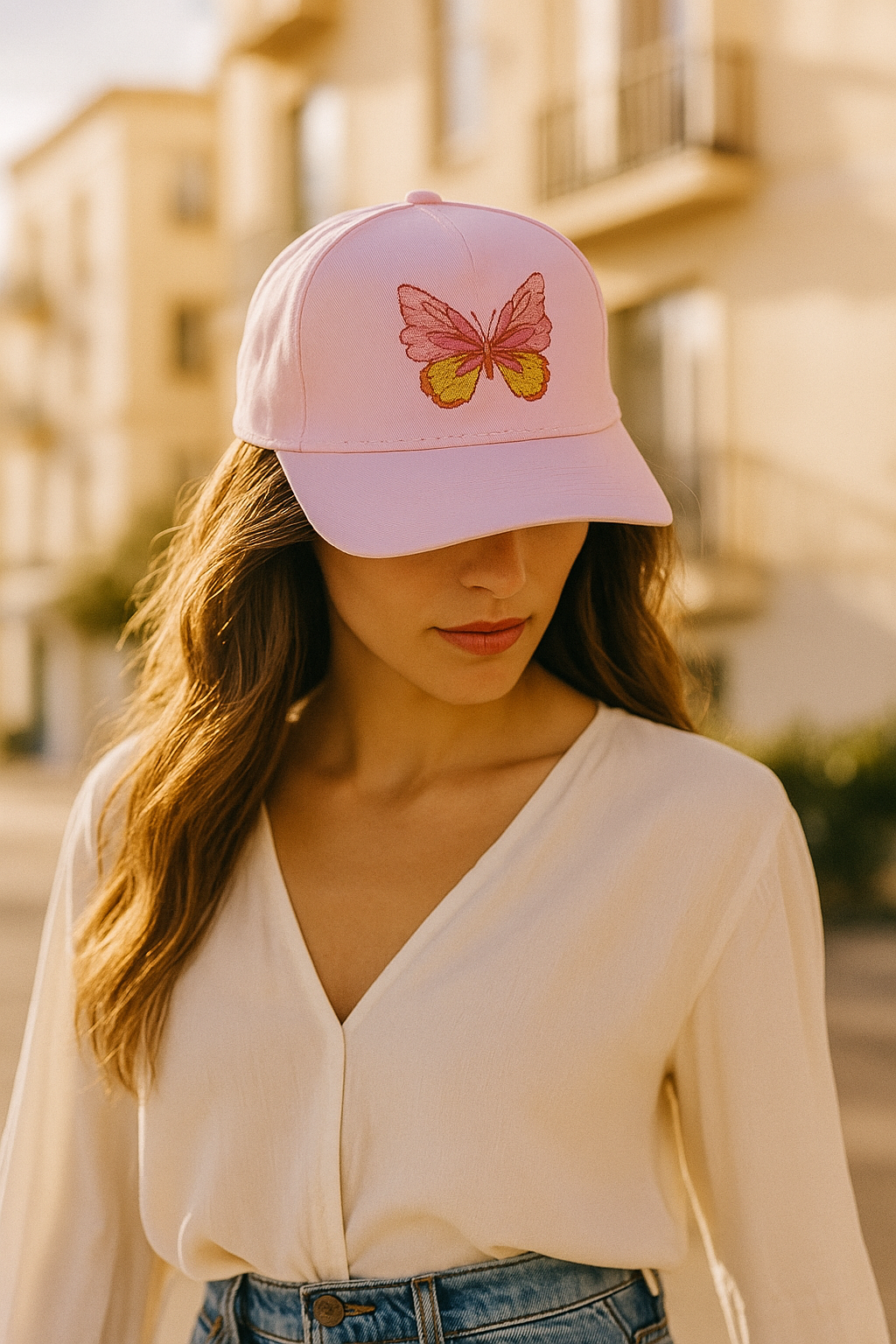GORRA ROSA MARIPOSA