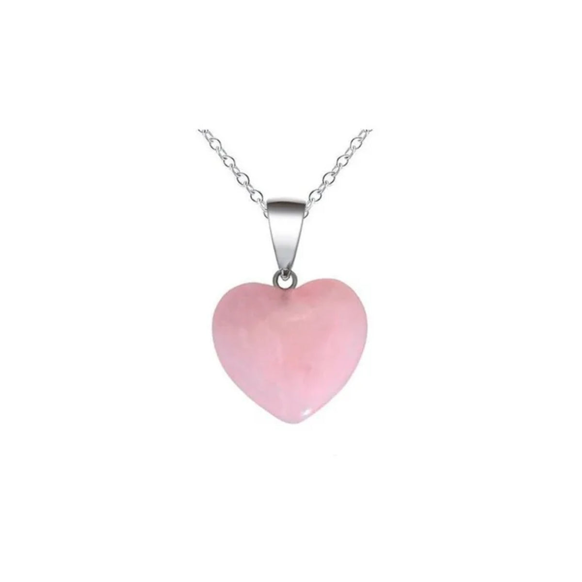 Collar Corazón de Cuarzo Rosado
