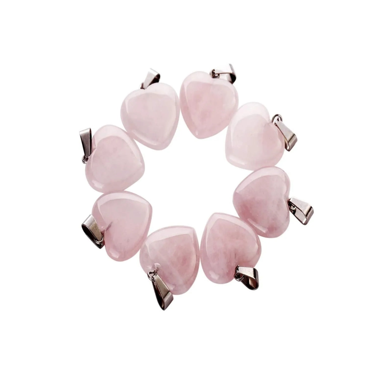 Collar Corazón de Cuarzo Rosado