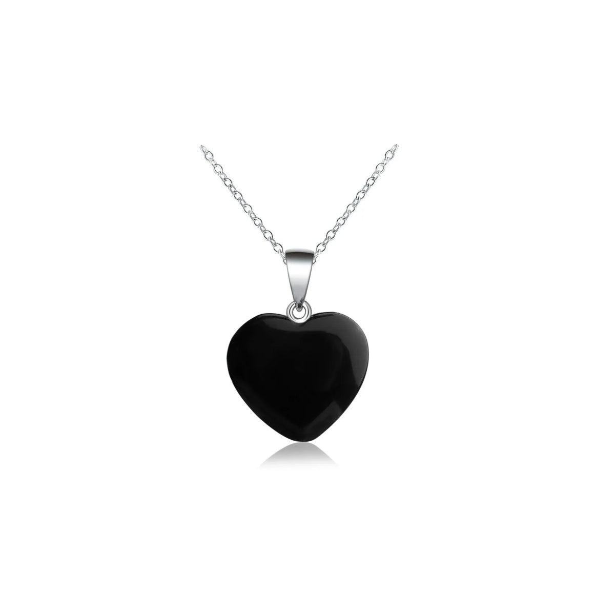 Collar Corazón de  Cuarzo Ónix