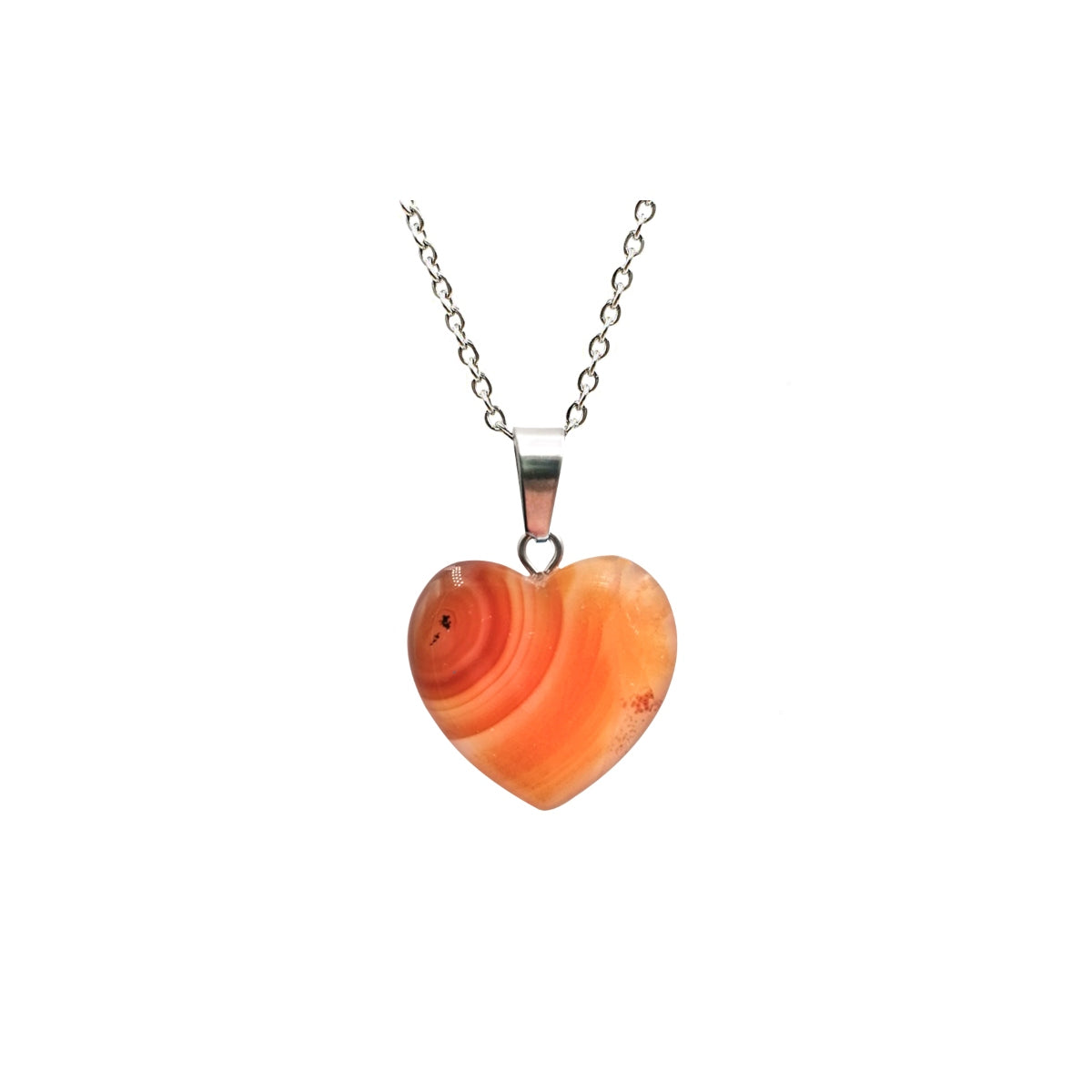 Collar Corazón de Cuarzo Cornalina