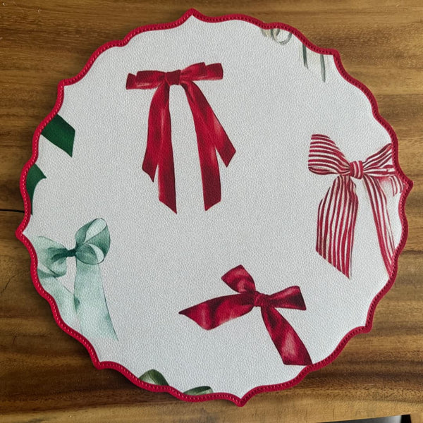 Individual Doble Faz - Galeria Navidad Modelo Moños Rojos