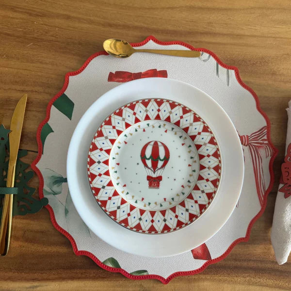 Individual Doble Faz - Galeria Navidad Modelo Moños Rojos