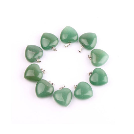 Cadena De Cuarzo Verde Jade Corazón