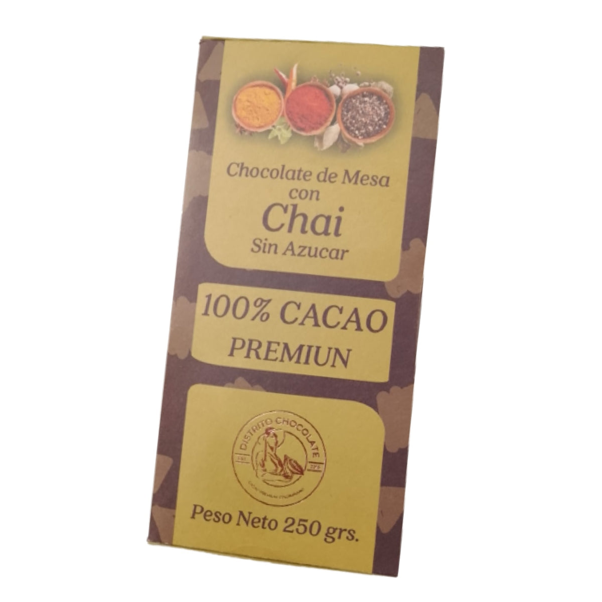 Chocolate de Mesa Artesanal con Chai - Sin Azúcar